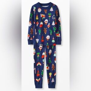 Hanna Andersson Holiday pjs family print shirt and bottom size 130/8 NWT